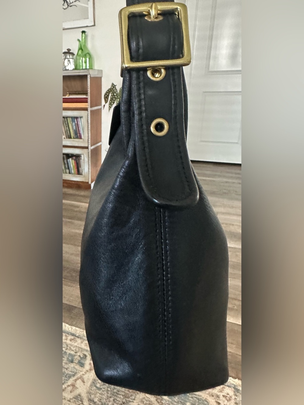 Vintage Coach Legacy Small Hobo Bag Black Leather Brass Hardware Shoulder Bag Y2 - Picture 12 of 13